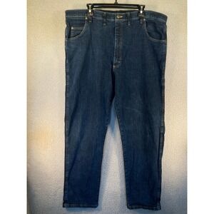 Wrangler Rugged‎ Wear Jeans Men's 44x32 Blue Dark Wash American Cowboy Denim